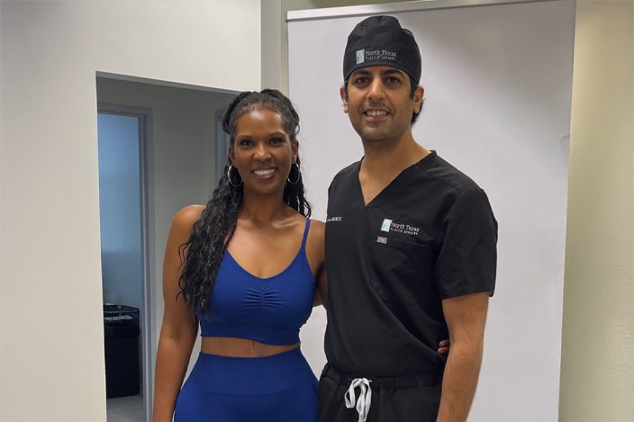 Saad Alsubaie MD,FACS,FRCSC with patient at Aeterna Aesthetic in Edinburg, Tx